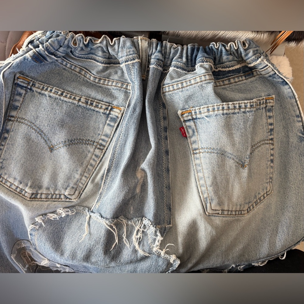 MAGNOLIA PEARL Original OOAK LEVI’S 501 Jeans Patched Drop Crotch Distressed - Picture 4 of 13